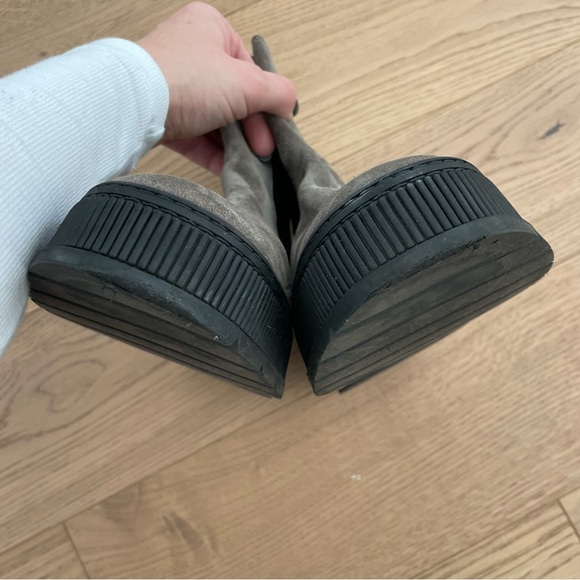 Massimo Dutti Black Split Suede Platform Chelsea Boots - Picture 7 of 11